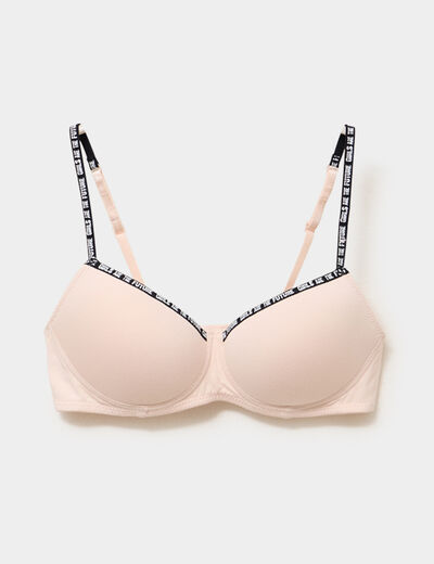 Soutien-gorge triangle padd&eacute; rose clair femme
