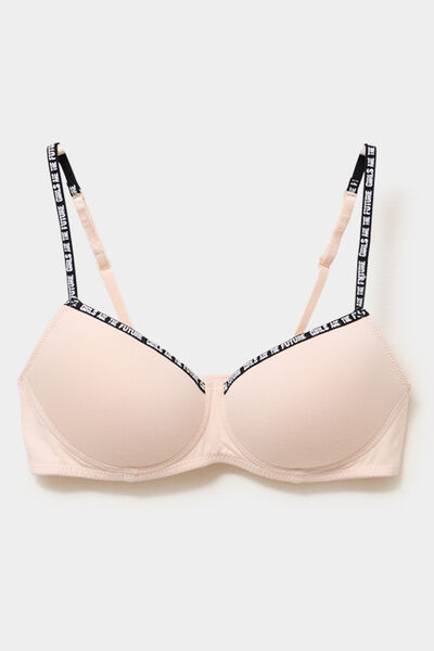 Soutien-gorge triangle padd&eacute; rose clair femme