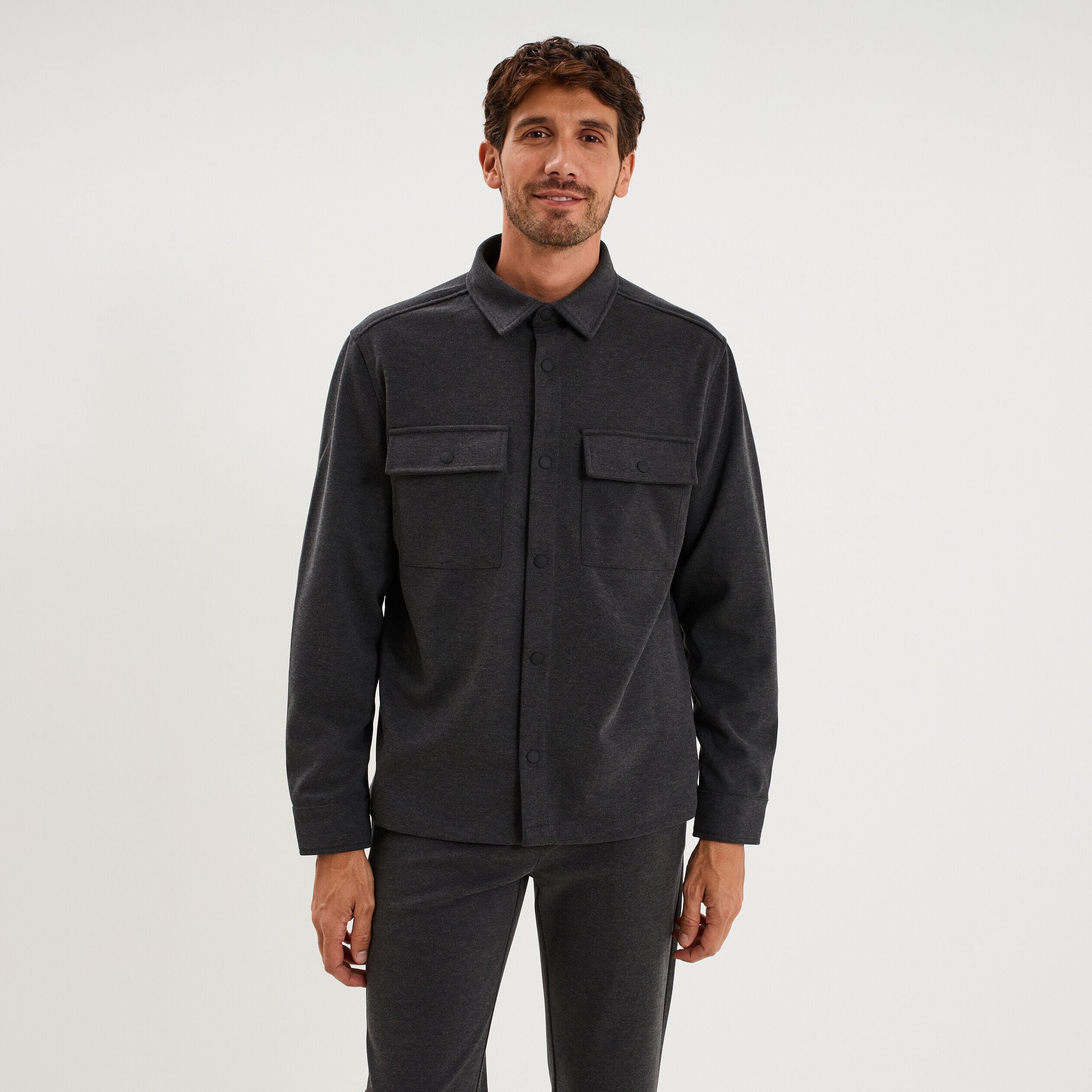 Surchemise 2 poches gris foncé homme LH