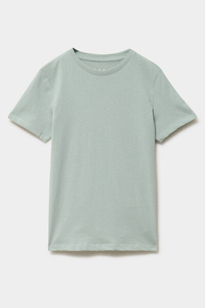 T-shirt en coton manches courtes vert pastel gar&ccedil;on