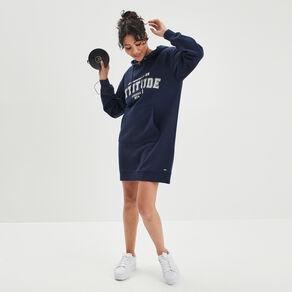 robe sweat droite a capuche creeks bleu marine femme Robe sweat droite à capuche Creeks bleu marine femme