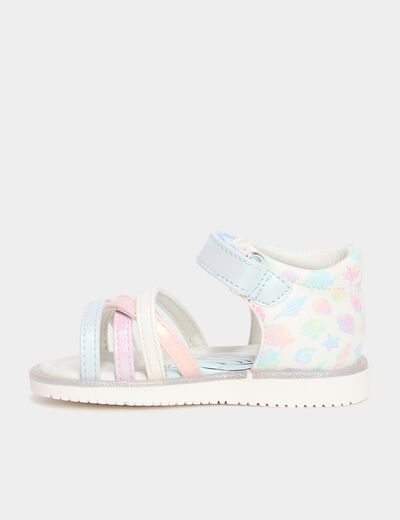 Sandales à scratchs multicolore bébé fille