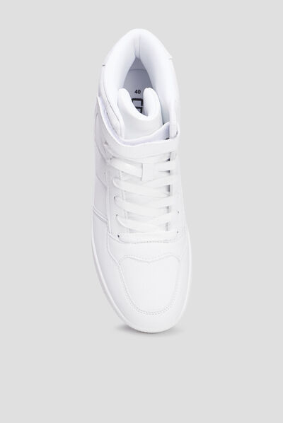 Baskets montantes à scratch Creeks blanc femme
