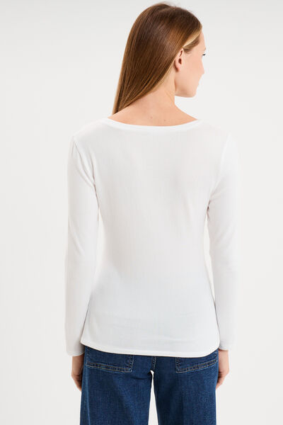 T-shirt thermique manches longues blanc femme