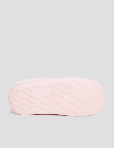 Chaussons brodés fourrés rose fille