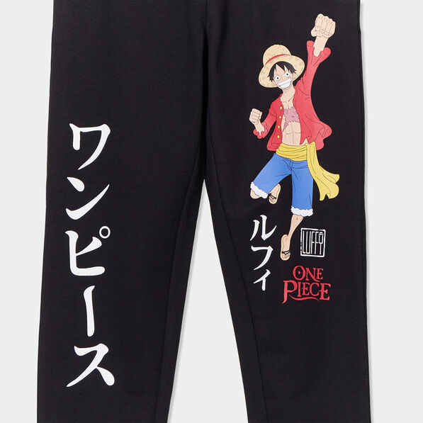 Pantalon de jogging One Piece Luffy noir garçon