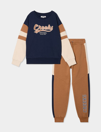 ensemble jogging molleton Creeks camel garçon