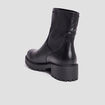 Bottines ranger crant&eacute;es bout rond noir femme