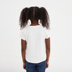 T-shirt col rond manches courtes coton ivoire fille