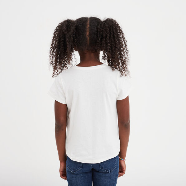 t shirt col rond manches courtes coton ivoire fille T-shirt col rond manches courtes coton ivoire fille