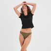 String avec dentelle vert kaki femme