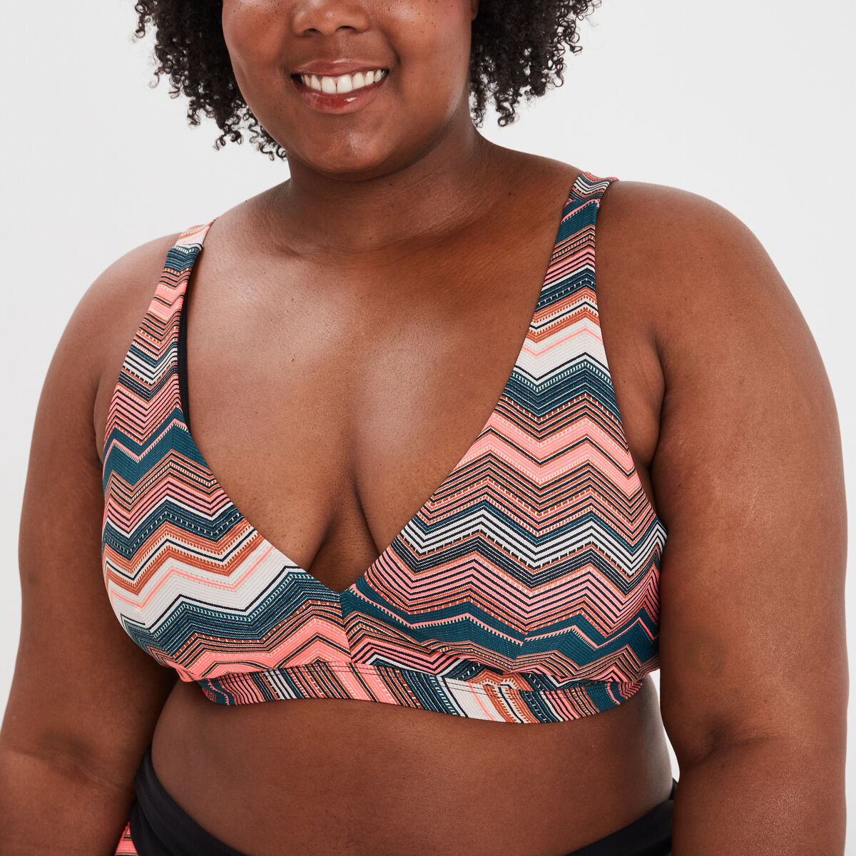 Haut de maillot de bain triangle bleu p&eacute;trole femme grande taille