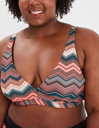 Haut de maillot de bain triangle bleu pétrole femme grande taille