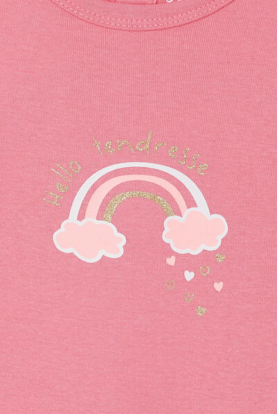 Dors-bien coton manches longues rose fushia bébé fille