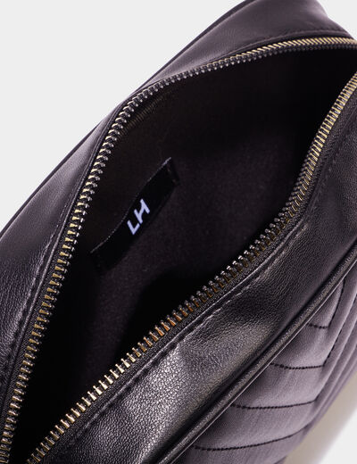 Sac bandoulière matelassé noir femme