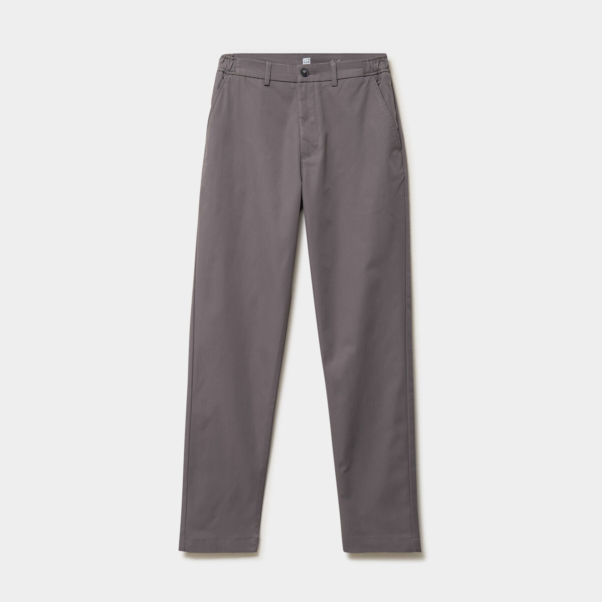 Pantalon chino droit extensible gris fonc&eacute; homme