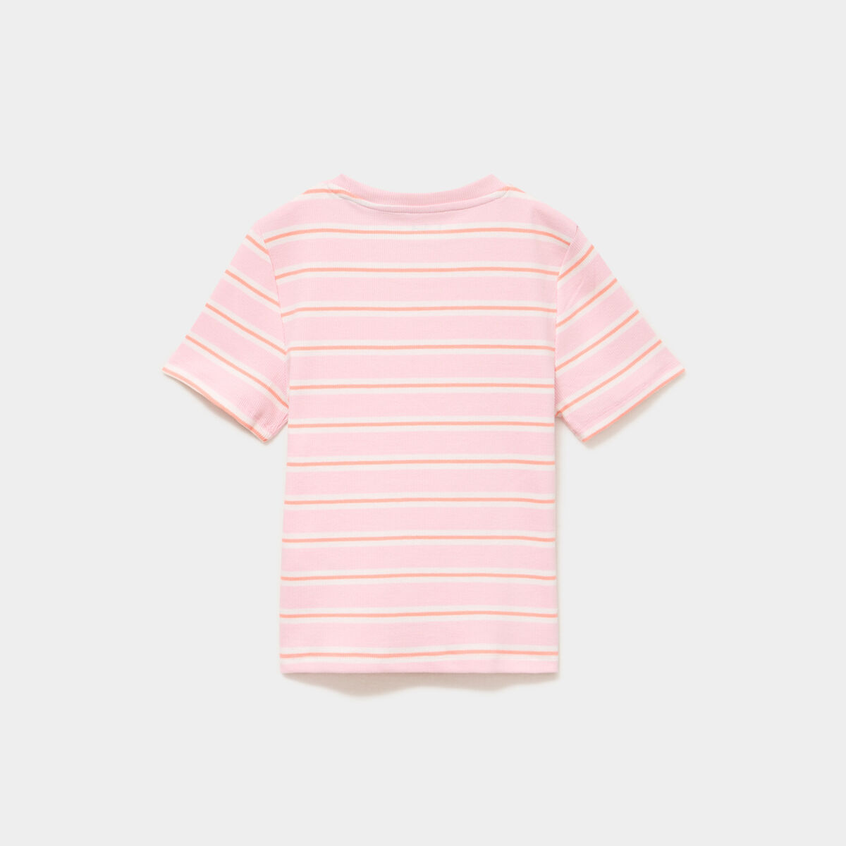 T-shirt c&ocirc;tel&eacute; manches courtes rose clair fille
