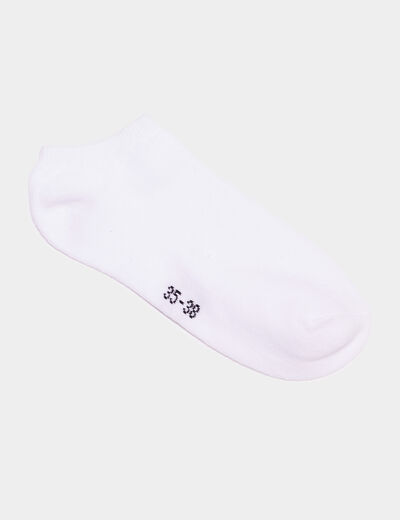 Lot 5 paires chaussettes invisibles blanc mixte