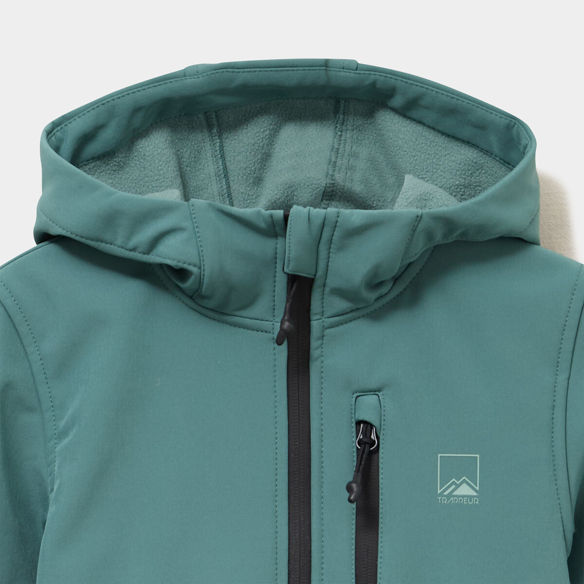 Blouson fourr&eacute; d&eacute;perlant &agrave; capuche vert fonc&eacute; fille