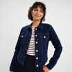 Veste en jean ajust&eacute;e boutonn&eacute;e denim brut femme
