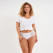 Shorty coton majoritaire avec dentelle blanc femme grande taille