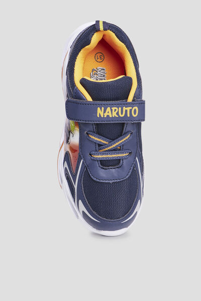 Baskets running à scratchs Naruto bleu marine garçon