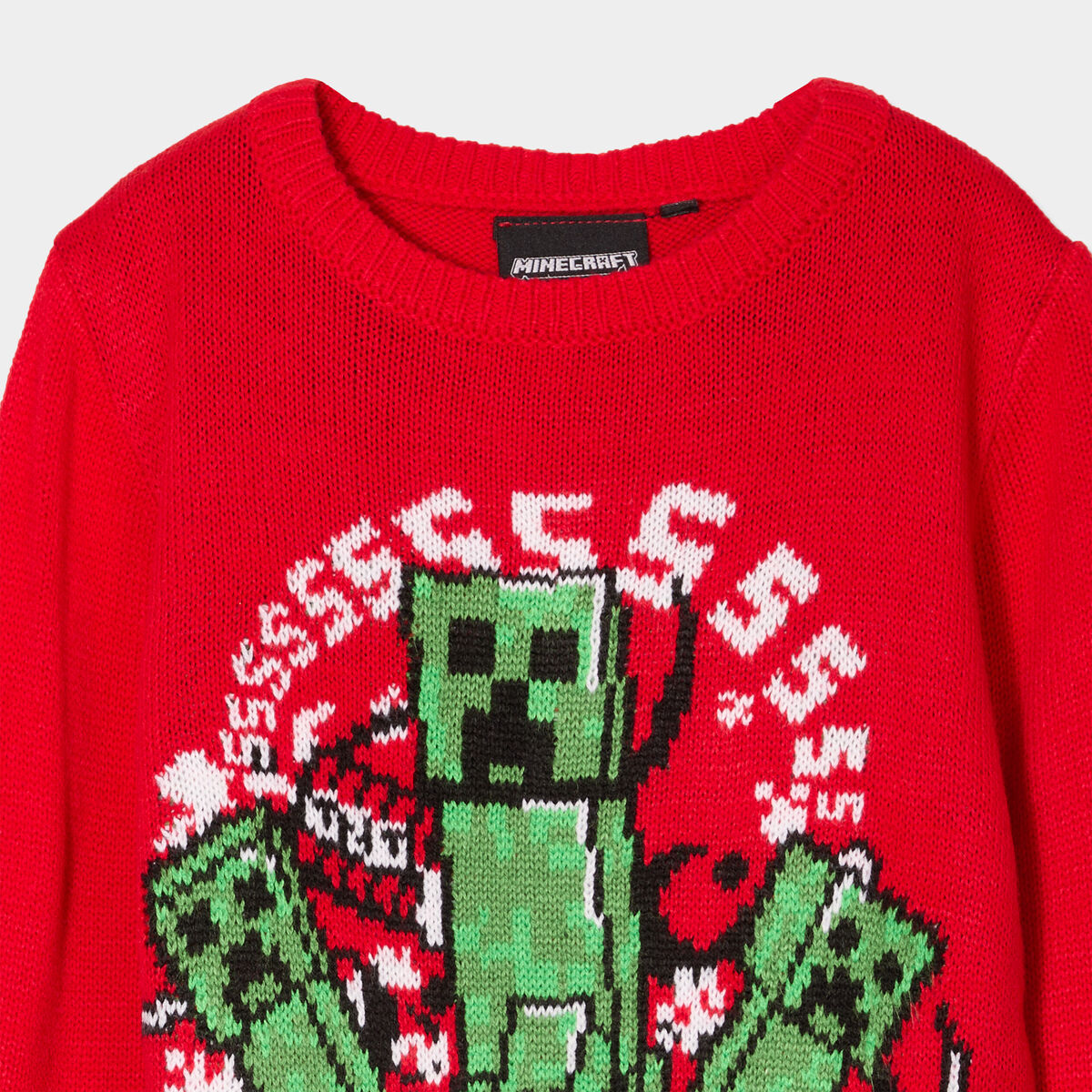 Pull No&euml;l Minecraft Creeper rouge gar&ccedil;on