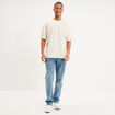 T-shirt col rond relax coton &eacute;pais ecru homme