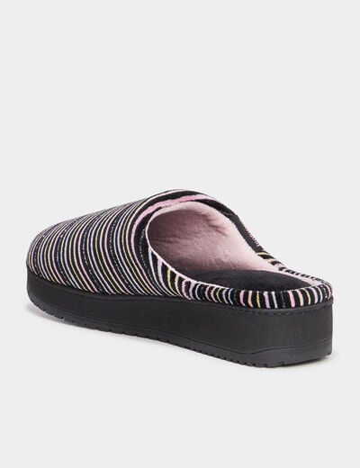 Chaussons mules lavables Isotoner multicolore femme