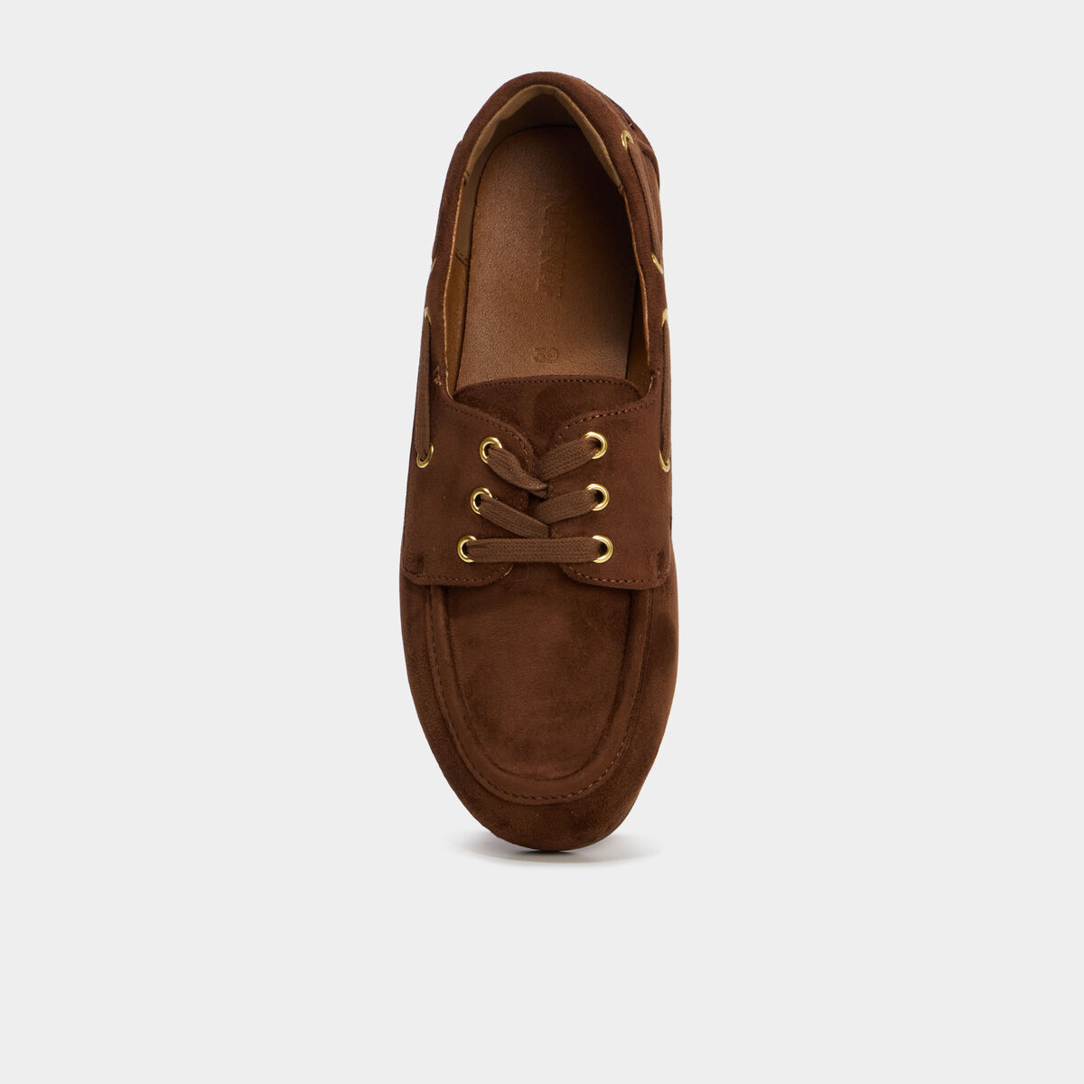 Mocassin en su&eacute;dine &agrave; lacets marron femme