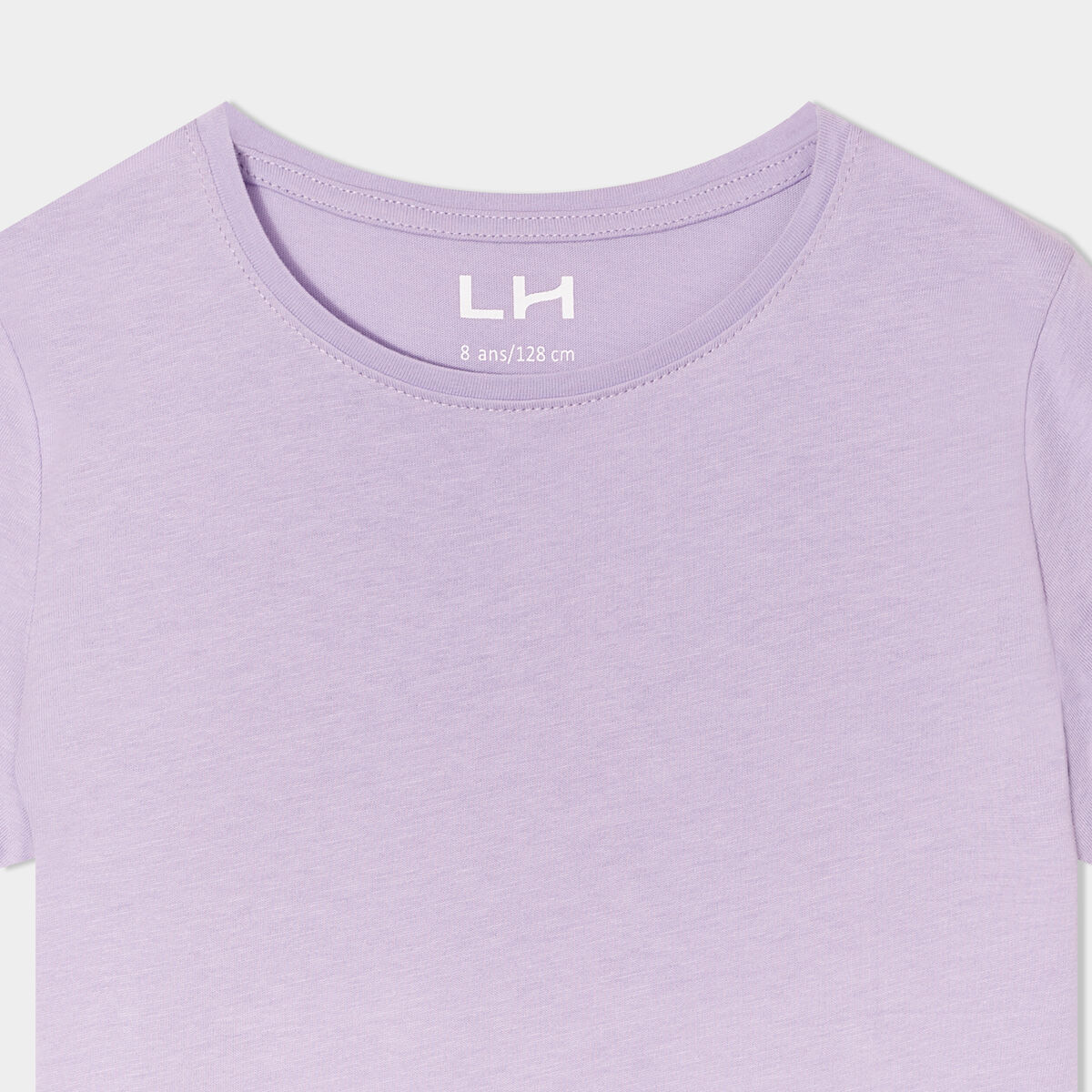 T-shirt manches courtes en coton mauve fille
