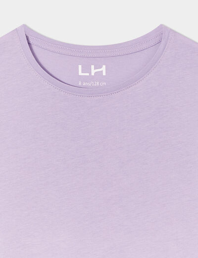 T-shirt manches courtes en coton mauve fille