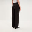 Pantalon droit effet cr&ecirc;pe &agrave; pinces noir femme
