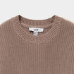 Pull col rond manches longues coton taupe gar&ccedil;on