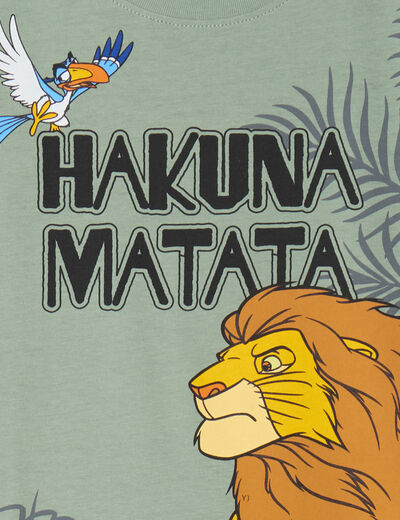T-shirt manches courtes Le Roi lion vert kaki garçon