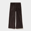 Pantalon effet velours flare 7/8&egrave;me marron fonc&eacute; femme