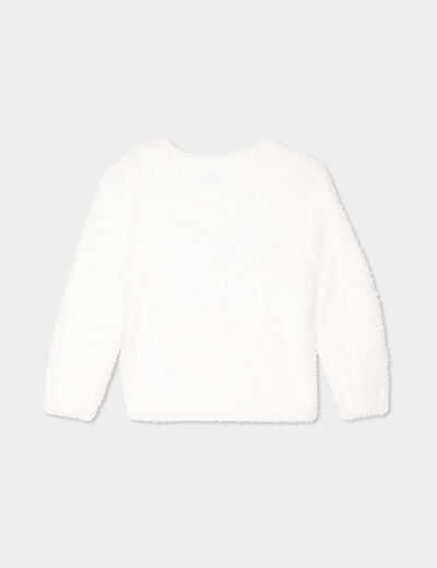 Pull manches longues blanc bébé fille