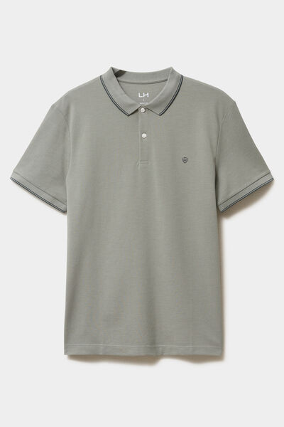 Polo piqu&eacute; coton manches courtes vert homme