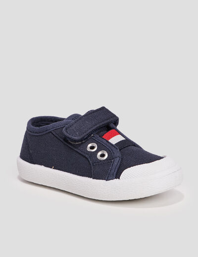 Tennis bout renforc&eacute; semelle souple bleu b&eacute;b&eacute; gar&ccedil;on