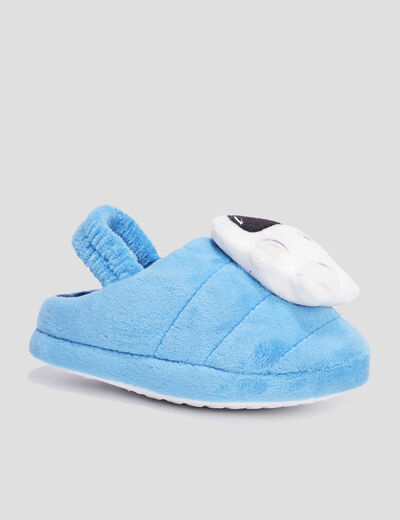Chaussons mules avec élastique bleu garçon