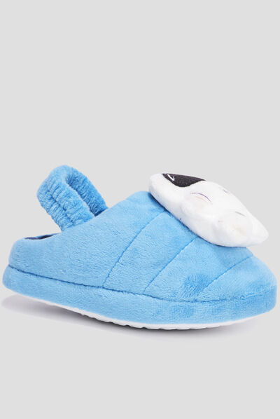 Chaussons mules avec élastique bleu garçon