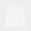 T-shirt col roul&eacute; manches longues coton ecru fille
