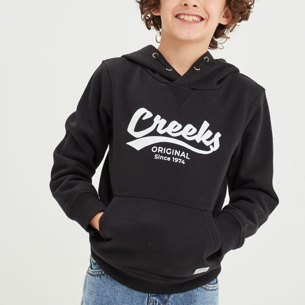 Sweat à capuche hoodie droit Creeks noir garçon