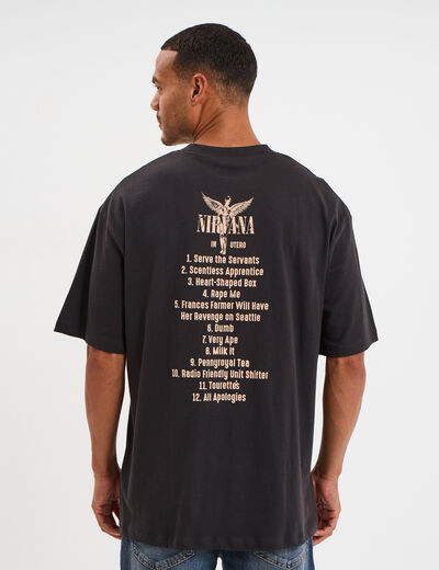 T-shirt manches courtes coton Nirvana gris foncé homme