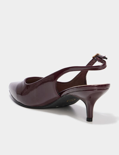 Escarpins vernis à talons bordeaux femme