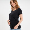T-shirt grossesse manches courtes coton noir femme maternité