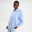 Chemise oversize 1 poche coton bleu femme