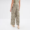 Pantalon large fluide taille élastiquée vert kaki femme
