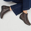 Bottines compensées en cuir marron femme