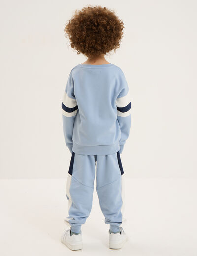 ensemble jogging molleton bleu ciel gar&ccedil;on